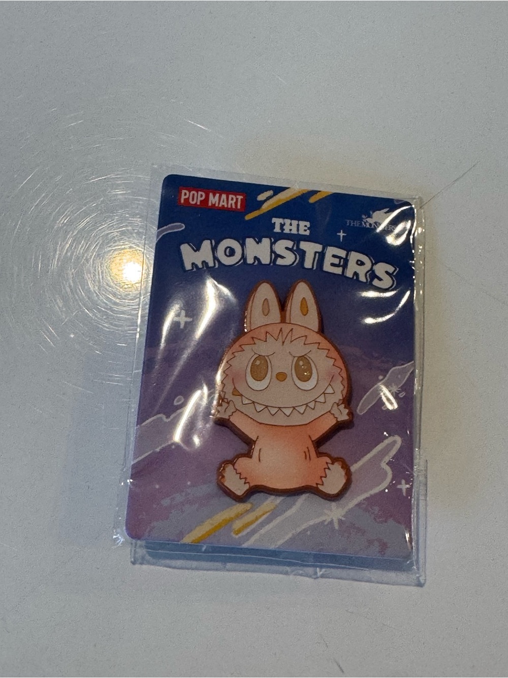 POP MART The Monsters Big Into Energy Labubu Pin Orange ‘Happiness’ NWT